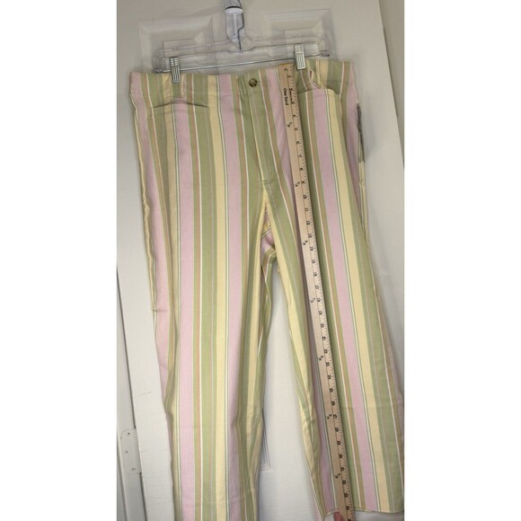 Relativity Women’s Size 18 Pants Seedling Stripe Stretch Cotton Wide Leg Pastel - Picture 5 of 9